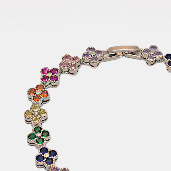 Multicolor Flower Charm Bracelet - Image 3