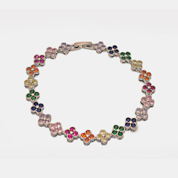 Multicolor Flower Charm Bracelet