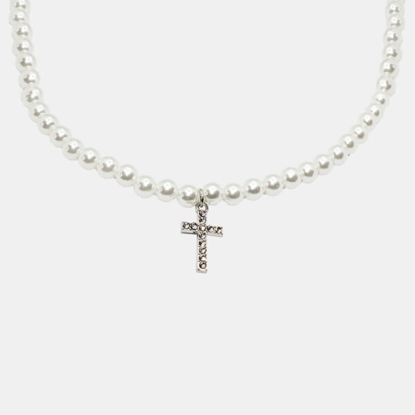 Pearl Cross Pendant Necklace