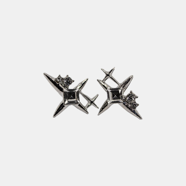 Silver Starburst Stud Earrings