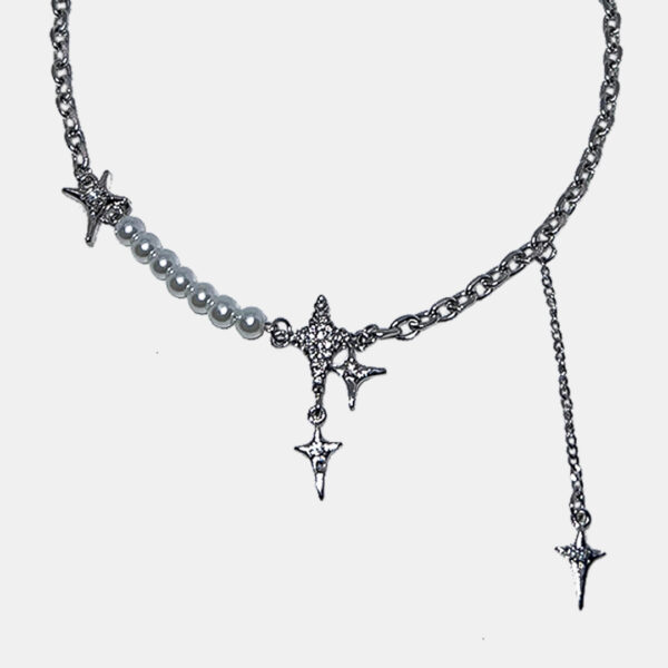 Celestial Pearl Charm Necklace