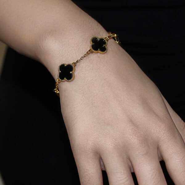 Clover Gold Charm Bracelet - Image 3