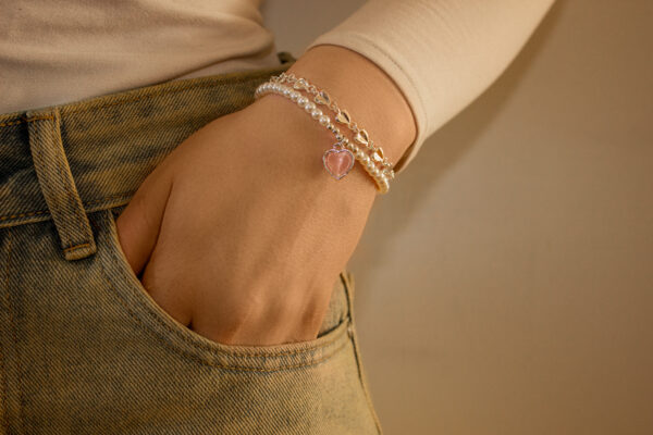 Silver Heart Charm Bracelet - Image 3